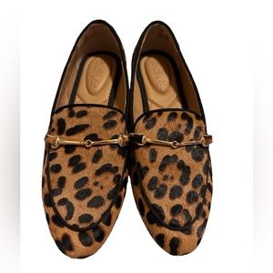 Rachel Zoe AXE Leopard Animal Print Leather Flats Loafers